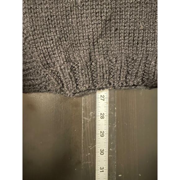 Mantaikotai Womens Cardigan Large Black Wool Chunky Knit Open Front Sustainable - Picture 6 of 7